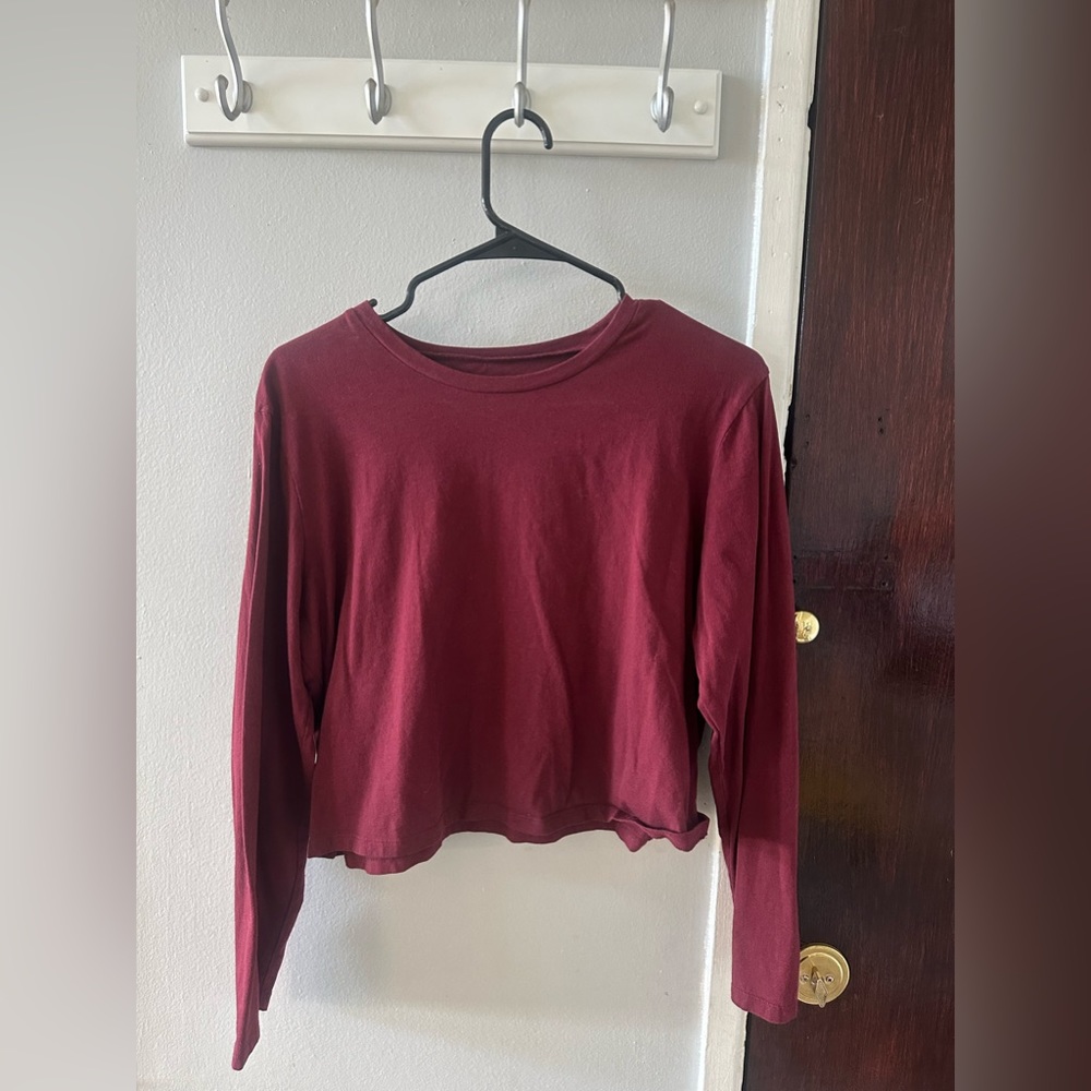 Bundle 2 long sleeve wild fable crop top in burgundy and black
